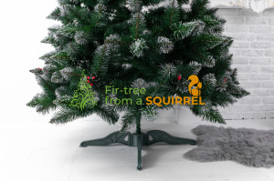 Artificial Christmas tree "Crystal" PVC white tips with crystals and red berries